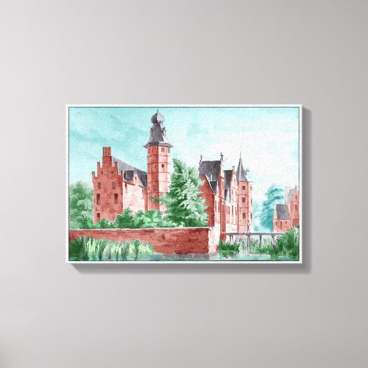 1729 A. de Haen Dutch Kasteel WESTERVELT  キャンバスプリント (正面)