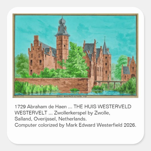 1729 A. de Haen Dutch Kasteel WESTERVELT ...  スクエアシール (正面)