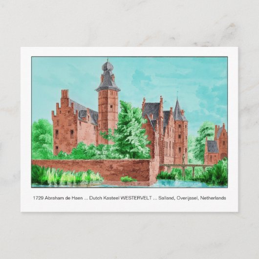 1729 A. de Haen Dutch Kasteel WESTERVELT... ポストカード (正面)