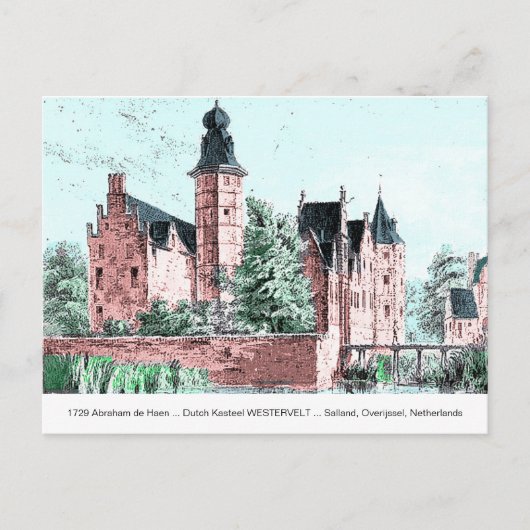 1729 A. de Haen Dutch Kasteel WESTERVELT Postcard ポストカード (正面)
