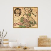 1730カナダの地図 ポスター (キッチン)