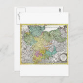 1730ロワーサクソンドベルリンのホーマン地図Lubeck H ポストカード (正面/裏面)