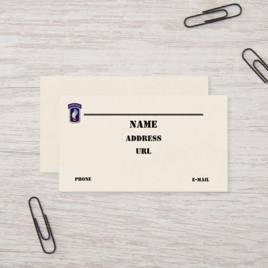 173rd空挺旅団はパッチの名刺を診察します 名刺 (正面/裏面インサイチュ)