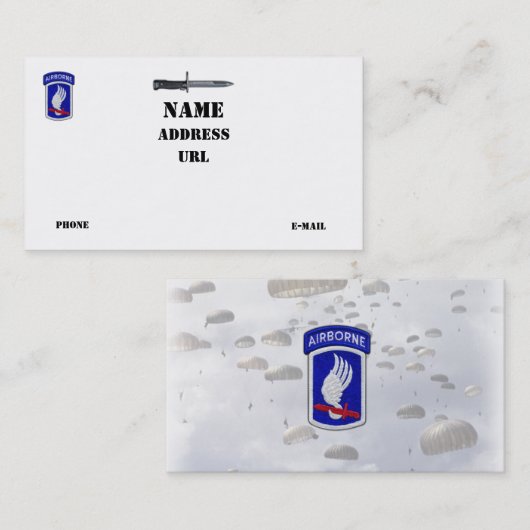 173rd ABNのBDEの空輸の空の兵士の退役軍人の獣医 名刺 (正面/裏面)