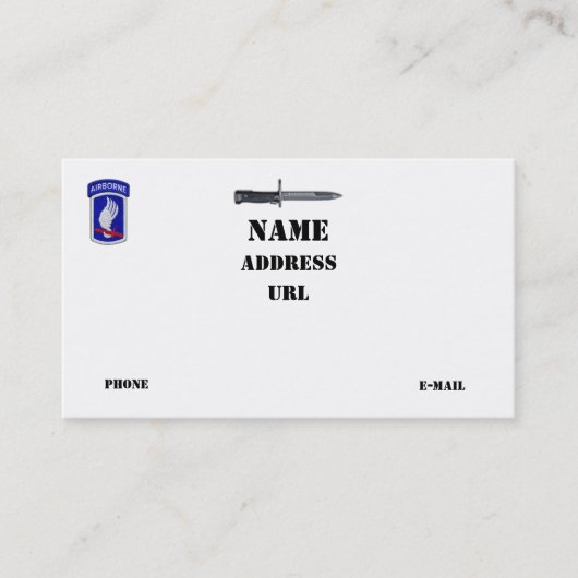 173rd ABNのBDEの空輸の空の兵士の退役軍人の獣医 名刺 (正面)