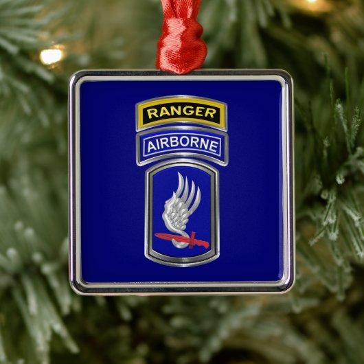 173rd Airborne Brigade Ranger Christmas メタルオーナメント (ツリー)
