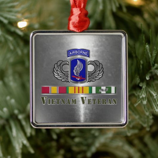 173rd Airborne Brigade Vietnam Vet Christmas メタルオーナメント (ツリー)