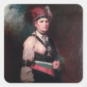 1742年~1807年モーホークスのチーフ、ジョセフ・ブラント スクエアシール (正面)