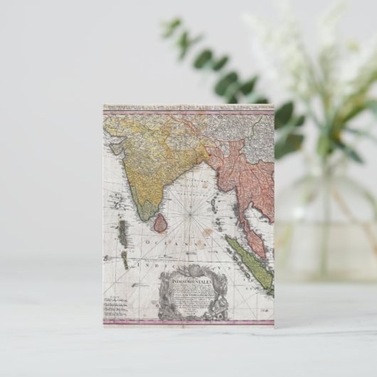 1748ホマンの相続人地図インドと東南アジア ポストカード (スタンド正面)