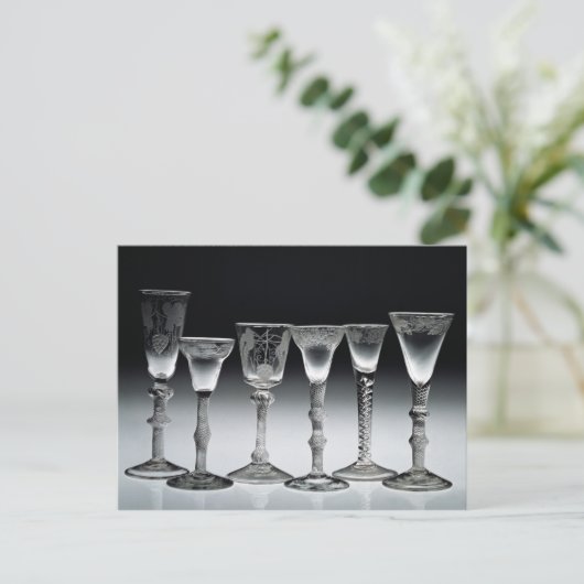 1750-60エアツイストグラス ポストカード (スタンド正面)