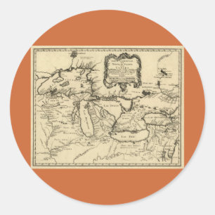 1755の五大湖およびフランス/カナダの新しい地図 ラウンドシール