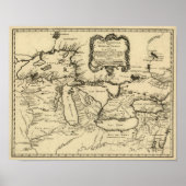 1755湖素晴らしとニューフランス/カナダの地図 ポスター (正面)