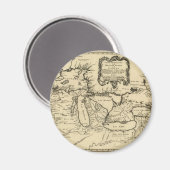 1755湖素晴らしとニューフランス/カナダの地図 マグネット (正面/裏面)