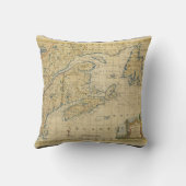 1758年のニューイングランド及びノバスコシアの地図トマスKitchin クッション (裏面)