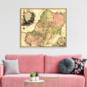 1759年の古代イスラエルの12部族の地図 キャンバスプリント (インサイチュ (リビング))