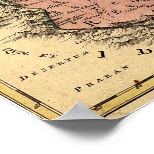 1759年の古代イスラエルの12部族の地図 ポスター (角)