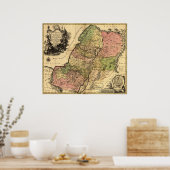 1759年の古代イスラエルの12部族の地図 ポスター (キッチン)