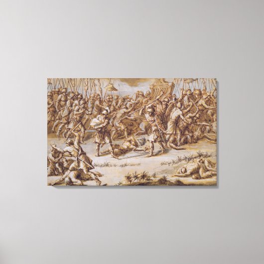 1760年代の「The Iliad」へのイラストレーション（ペンとインク） キャンバスプリント (正面)