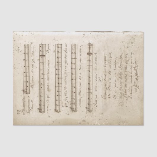 1761フランスのバージョンTwinkle Twinkle Little Star 薄葉紙 (正面)