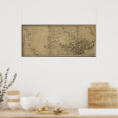 1762カナダの地図 ポスター (キッチン)