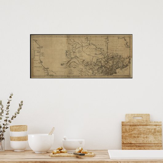 1762カナダの地図 ポスター (キッチン)