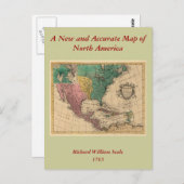 1763北米の地図 ポストカード (正面/裏面)