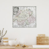 1764ラスイスの地図 ポスター (キッチン)