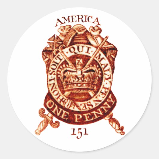 1765アメリカの印紙 ラウンドシール (正面)