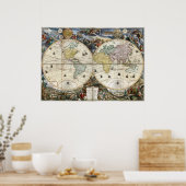 1766世界地図 ポスター (キッチン)