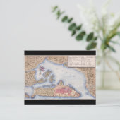 1770年からサンファンプエルトリコの地図 ポストカード (スタンド正面)