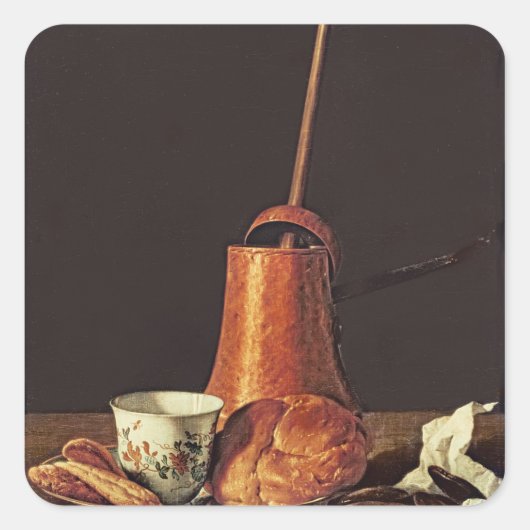 1770年のチョコレートを飲む静かな生活 スクエアシール (正面)