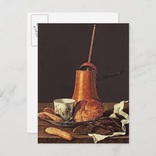 1770年のチョコレートを飲む静かな生活 ポストカード (正面/裏面)