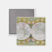 1770年~97年の新しく正しい世界地図 マグネット (正面/裏面)