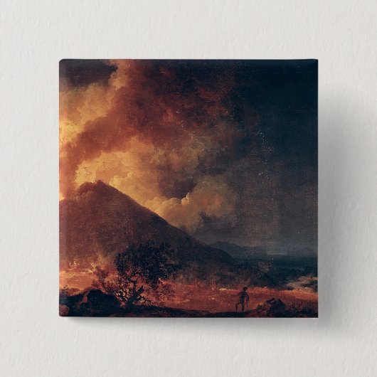 1771年にヴェスヴィオの噴火 缶バッジ (正面)