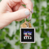 1773年おもしろい以来のアメリカ愛国的な4tのお茶をこぼすこと キーホルダー (手)