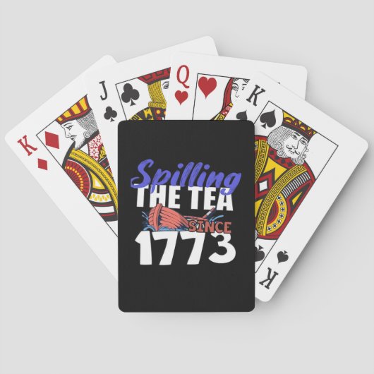 1773年おもしろい以来のアメリカ愛国的な4tのお茶をこぼすこと トランプ (裏面)