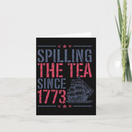 1773年おもしろい以来、7月4日にお茶を注いだ カード (正面)