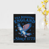 1773年からイギリスを茶袋で遊ぶ 愛国的な鷹の4日 カード (黄色い花)