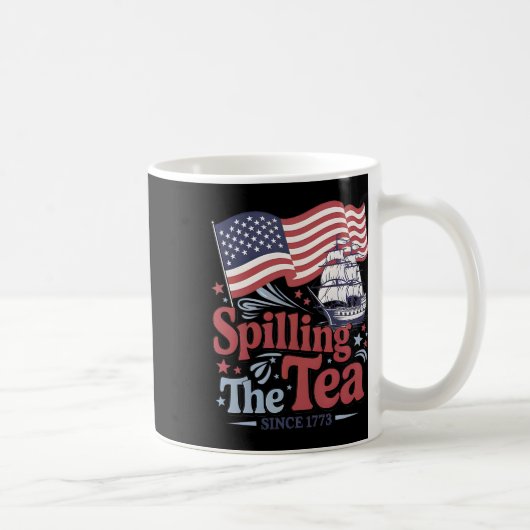 1773年から紅茶をこぼしまくるアメリカ独立記念日  コーヒーマグカップ (右)