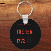 1773年から紅茶をこぼしまくる独立記念日デザイン キーホルダー (正面)