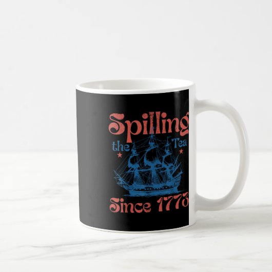 1773年から紅茶をこぼしまくる独立記念日 コーヒーマグカップ (右)