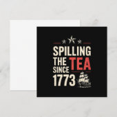1773年から紅茶をこぼす7月4日の愛国心 招待状 (正面/裏面)