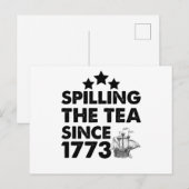 1773年から紅茶をぶちまけてきた愛国的な7月4日 ポストカード (正面/裏面)