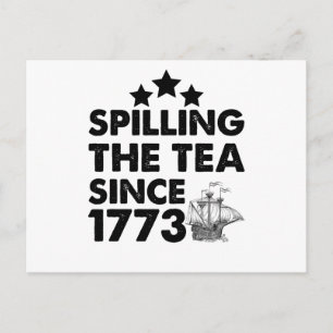 1773年から紅茶をぶちまけてきた愛国的な7月4日 ポストカード