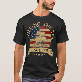 1773年から紅茶を注ぐヴィンテージUs History Tea Tシャツ