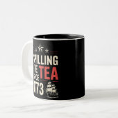 1773年から紅茶を溢す7月4日の愛国心  ツートーンマグカップ (正面左)