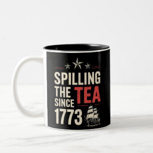 1773年から紅茶を溢す7月4日の愛国心  ツートーンマグカップ