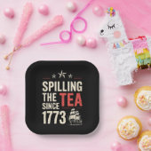 1773年から紅茶を溢す7月4日の愛国心  ペーパープレート (パーティー)