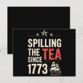 1773年から紅茶を溢す7月4日の愛国心 ポストカード (正面/裏面)