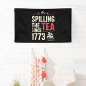 1773年から紅茶を溢す7月4日の愛国心 横断幕 (インサイチュ)